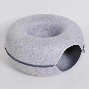 ModernHOME Kočičí pelíšek donut 50cm - šedý