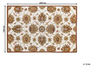 Vlněný koberec 140 x 200 cm béžový/hnědý EZINE