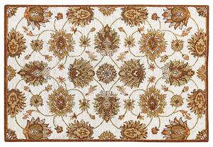 Vlněný koberec 140 x 200 cm béžový/hnědý EZINE