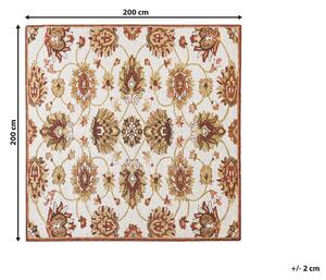 Vlněný koberec 200 x 200 cm béžový/hnědý EZINE