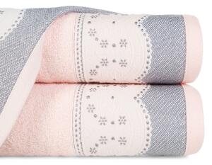Bavlněný froté ručník s bordurou SAMOA 50x90 cm, růžová, 450 gr Mybesthome Varianta: ručník - 1 kus 50x90 cm