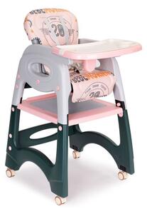 ECOTOYS Dětská jídelní židle 2v1 HA-033 PINK