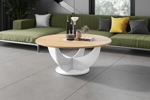 Konferenční stolek Edwin, slunečný dub + bílý lesk