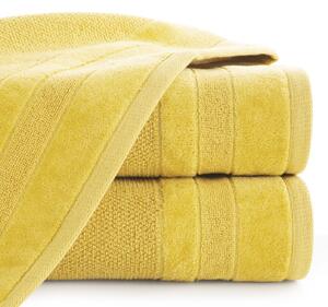Bavlněný froté ručník s proužky LINNA 50x90 cm, mustard/hořčicová, 500 gr Mybesthome