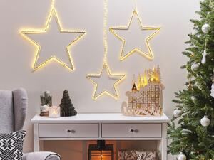 Sada 3 závěsných vánočních hvězd s LED osvětlením stříbrné KUNNARI