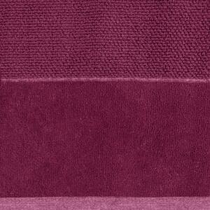 Bavlněný froté ručník s velurovou bordurou LINDA 50x90 cm, tmavá růžová, 550 gr Mybesthome