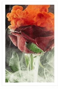 Plakát růže s abstraktními prvky - 20x30 black