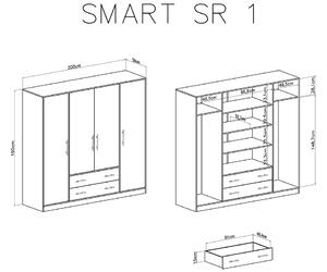 Skříň Smart SR1 s zásuvkami 200 cm - artisan