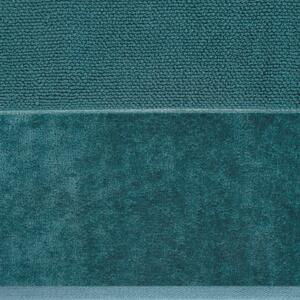 Bavlněný froté ručník s velurovou bordurou LINDA 50x90 cm, tyrkysová, 550 gr Mybesthome