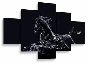 Obraz - Kůň a voda (125x70 cm)