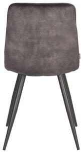 Antracitově šedá sametová jídelní židle LABEL51 Jelt