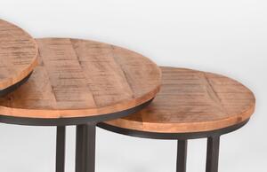 Set tří mangových konferenčních stolků LABEL51 Triplet 70/50/40 cm