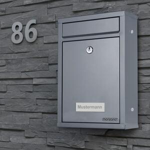FurniGO Poštovní schránka 32x22x9cm - stříbrná