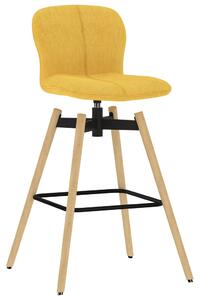 Otočné barové židle 2 ks žluté textil