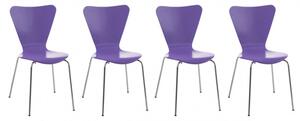 4 ks / set jídelní / konferenční židle Mendy, fialová