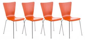 4 ks / set jídelní / konferenční židle Anaron, oranžová