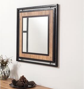 Asir Nástěnné zrcadlo COSMO 70x70 cm hnědá/černá AS0886