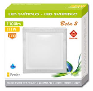 Ecolite LED sv. vč. HF senz., 11W, 27x27cm, IP44, 1100lm, bílé WD002-11W/LED/HF