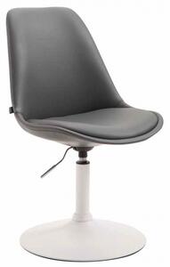 Jídelní / konferenční židle Lona otočná podnož bílá / syntetická kůže, šedá