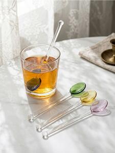 Sinsay - Sada barevných skleněných lžiček 4 pack - clear