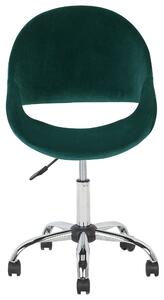 Sametová kancelářská židle zelená SELMA