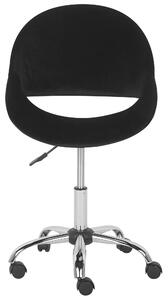 Sametová kancelářská židle černá SELMA