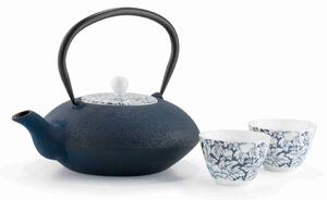 Bredemeijer Litinová konvičkana čaj Yantai s porcelánovým víkem, 1,2L, dark blue