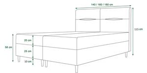 Americká manželská postel HENNI - 140x200, zelená