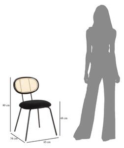 Jídelní židle Mauro Ferretti Oster, 43x54x80 cm, černá/béžová