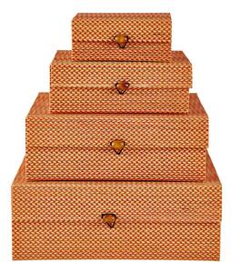 Villa Collection Sada 4 úložných boxů Bamboo Orange