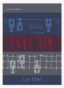Sada žakárových utěrek Bleu Comme La Mer Tricolore, 4 díly