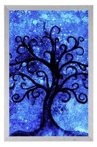 Plakát strom života na modrém pozadí - 20x30 black
