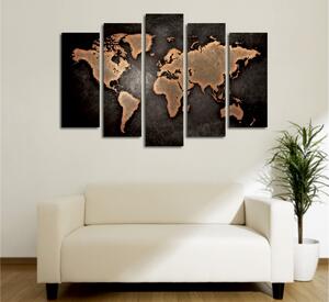 Hanah Home Vícedílný obraz WORLD BLACK 105x70 cm