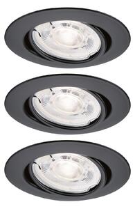 PAULMANN LED vestavné svítidlo Base GU10 Flat výklopné 3x4W 230V 2700K černá mat