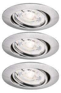 PAULMANN LED vestavné svítidlo Base GU10 Flat výklopné 3x4W 230V 2700K kov kartáčovaný