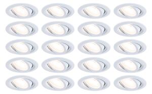 PAULMANN LED vestavné svítidlo FixedLED 20ks sada výklopné 25° 20x4,8W 230V 3000K bílá