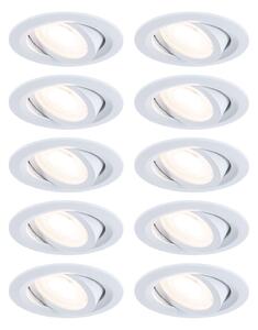 PAULMANN LED vestavné svítidlo FixedLED 10ks sada výklopné 25° 10x4,8W 230V 3000K bílá