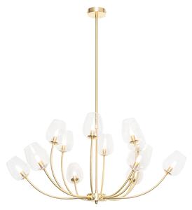 Klasická závěsná lampa zlatá se sklem 12 světel - Elien