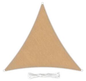 Trojúhelníková sluneční clona Blumfeldt, 3 × 3 × 3 m, polyester, prodyšná / písková