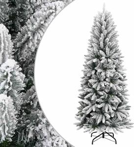 VidaXL Artificial Hinged Christmas Tree PE a PVC [345188] Barva: Zelená a bílá, Velikost: 150 cm
