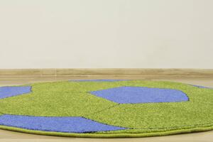 Dywilan Kulatý koberec Fotbalový balón zelený modrý Rozměr: průměr 80 cm