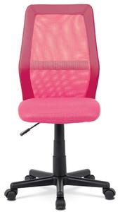 Dětská židle, potah růžová látka, síťovina MESH a ekokůže, výškově nastavitelná KA-Z101 PINK