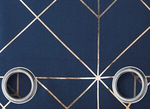 Dekorační vzorovaný závěs s kruhy DIAMANTOS modrá 140x250 cm MyBestHome