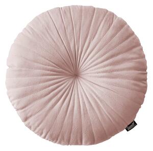 Krásný růžový sametový kulatý polštář průměr 45 cm