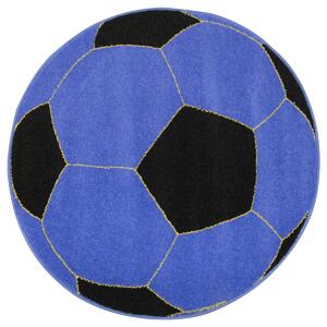 Polsko Kulatý koberec Fotbalový balón modrý černý Rozměr: průměr 80 cm