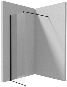 Deante Kerria Plus, Walk-in sprchová zástěna 70cm, výška 200cm, 6mm čiré sklo s ActiveCover, černý profil, KTS_N37P