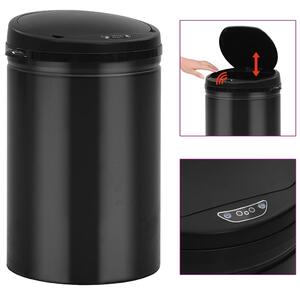 Odpadkový koš s automatickým senzorem 30 l uhlíková ocel černý 322698