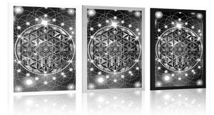 Plakát okouzlující Mandala v černobílém provedení - 40x60 white