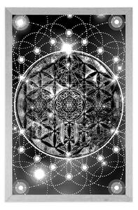 Plakát okouzlující Mandala v černobílém provedení - 40x60 white