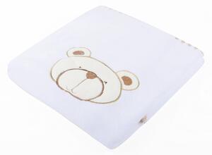 Dětská mikrovláknová deka s aplikací MEDVÍDEK bílá 80x90 cm Mybesthome